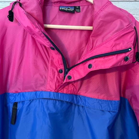 Patagonia Womens Size Medium 1/4 Jacket Long Sleeve Pink & Blue Adjustable Cuffs - Picture 3 of 8